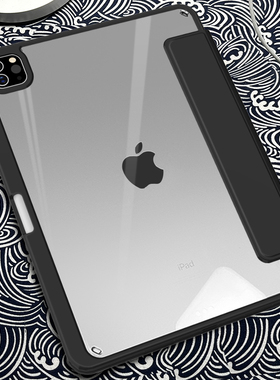 亚克力ipad保护壳10苹果air5保护套2022款pro平板第9代2021磁吸3拆分ari4全包mini6防弯11寸12.9带笔槽8黑129