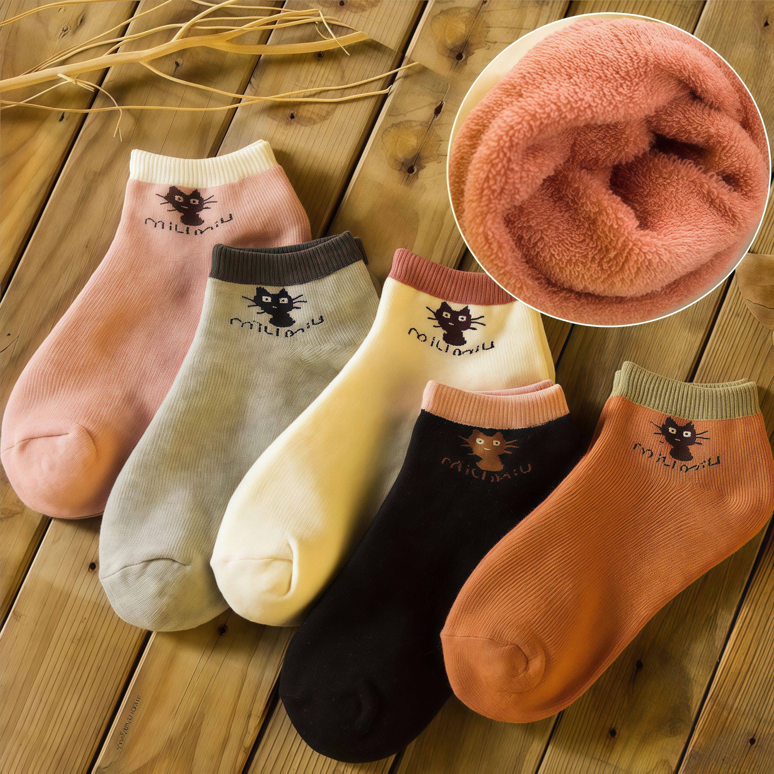 袜子女冬加厚加绒短袜秋冬季船袜保暖纯棉袜毛圈袜韩版可爱学院风,女士内衣/男士内衣/家居服,短袜,淘宝优惠券,粉丝福利购,淘宝优惠卷