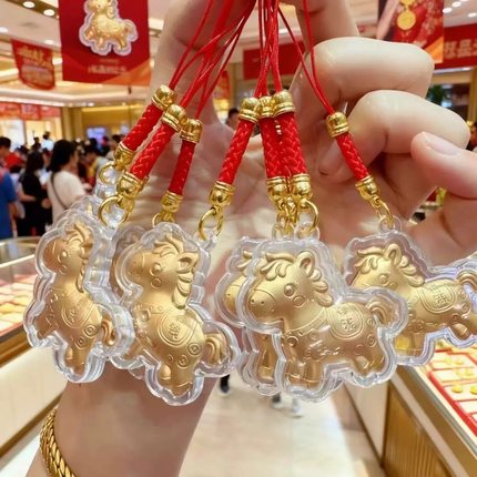 AK【拍一发三】2026马年马上有钱手机链可爱生肖马小马钥匙扣挂件