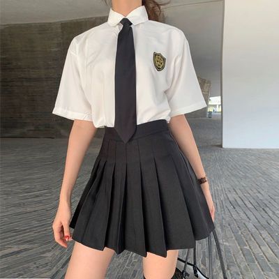 jk制服洋气白衬衫女设计感小众学生装学院风盐系上衣jk短袖日系夏