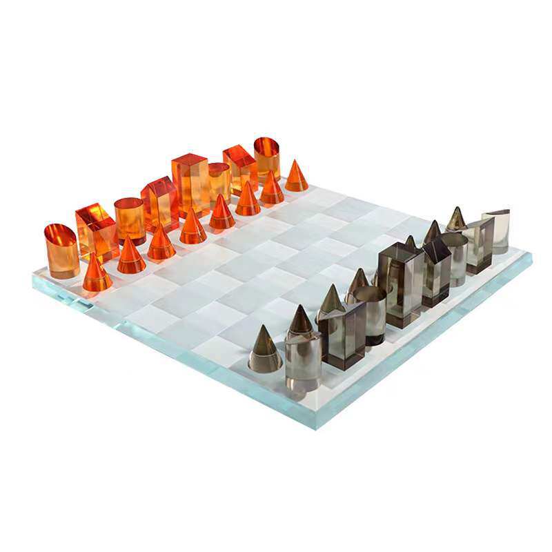 北欧简约水晶国际象棋盘棋子摆件