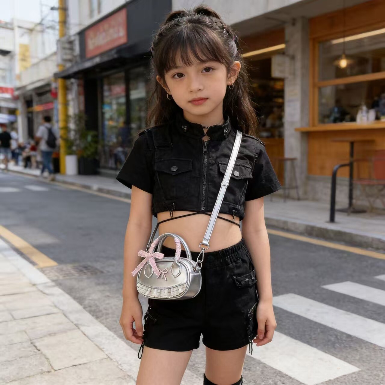 潮酷儿童包包2026新款时尚小女孩手提枕头包外出可爱女童斜挎包