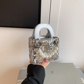 女童公主手提包小女孩外出亮片斜挎包 时尚 儿童包包2025新款 春季