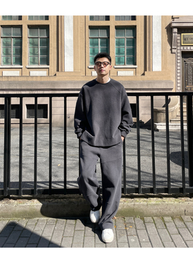 shortfuse450G重磅碳素磨毛休闲简约设计春秋套头圆领卫衣男女