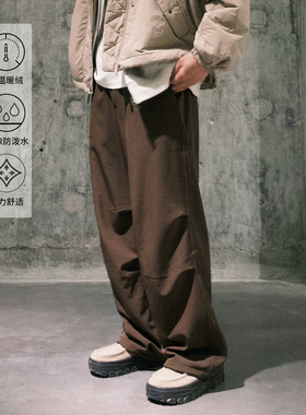 shortfuse加绒保暖纯色直筒宽松秋冬伞兵休闲长裤男