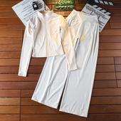 瑜伽服套装 宽松后腰口袋训练显瘦立领拉链外套 女春速干健身直筒裤