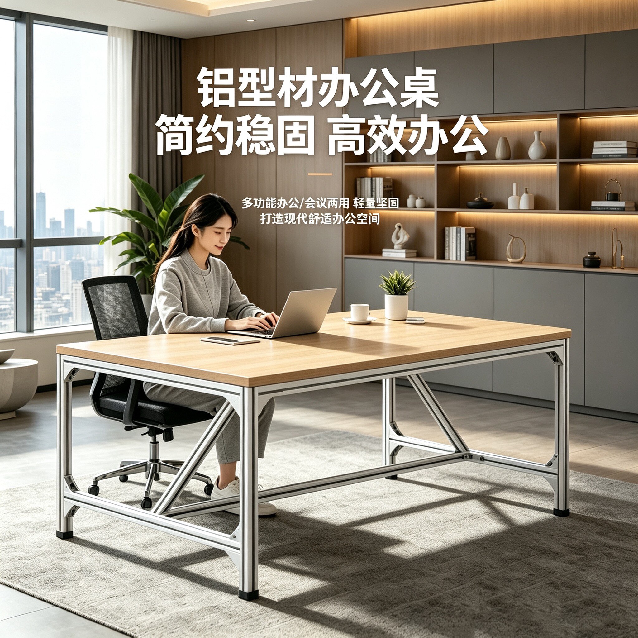铝型材多人会议桌办公桌可移动书桌电脑桌简约现代实验桌结实耐用