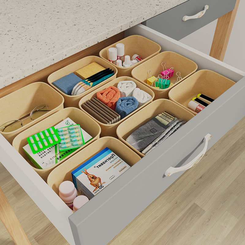 抽屉收纳分隔板片牛皮纸分割板隔断自由组合内衣袜子收纳盒分格神,收纳整理,桌面收纳盒,淘宝优惠券,粉丝福利购,淘宝优惠卷