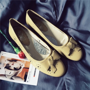 潮流百搭款 时尚 古着老货 轻复古港风低跟单鞋 Vintage