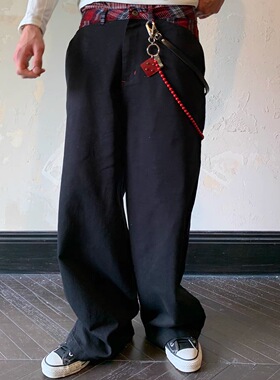 DTHEREAL 24SS 拼接红珠金属链条定制树膏皮皮牌挂饰百搭裤链配饰