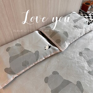 熊猫a类母婴高端凉感夏天冰丝凉席三件套单双人学生宿舍空调软席