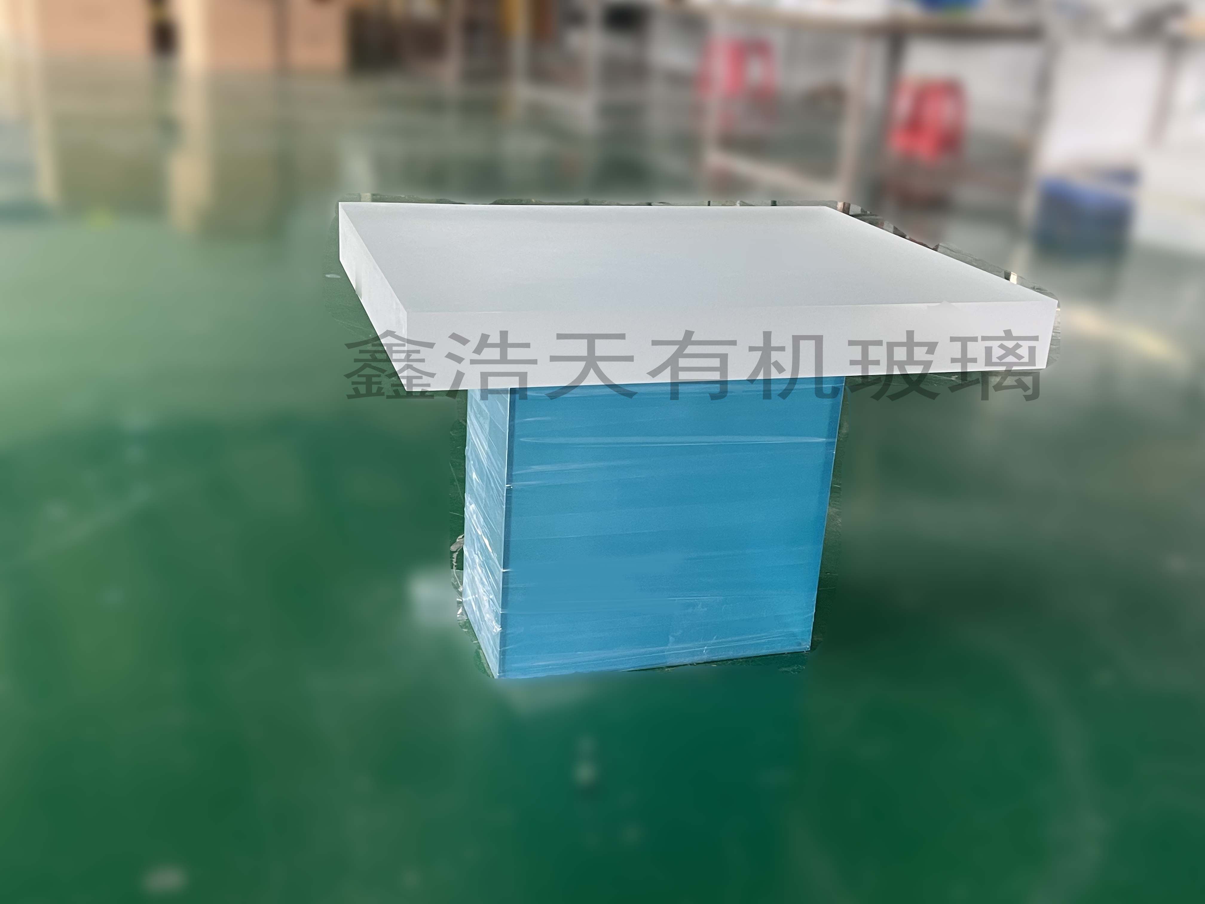 亚克力展示柜子简约桌透明彩色玻璃桌商品展览桌促销台小型吧台