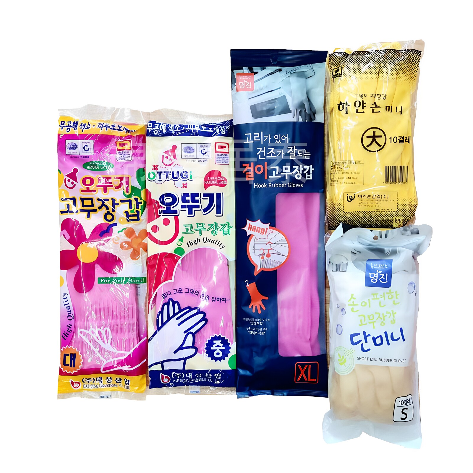 2件限区包邮 韩国进口家务厨房洗碗乳胶手套防滑加长不伤手带挂钩