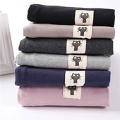 灰色九分裤 小脚紧身裤 子 女外穿春秋纯棉高腰小猫胖MM大码 打底裤