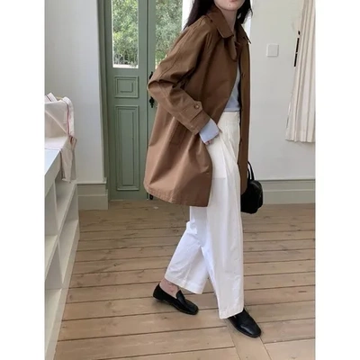 英伦风街拍外套风衣休闲ZY2112伦敦3thMorning中长款翻领