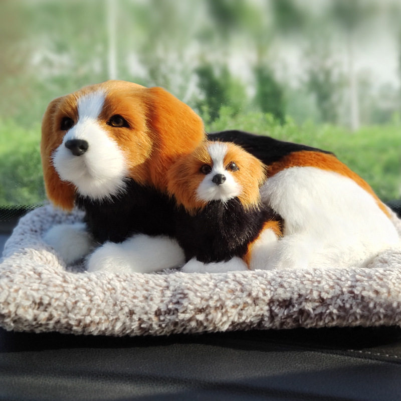 汽车摆件创意活性炭仿真狗大眼睛款狗吸附甲醛除异味车内装饰用品