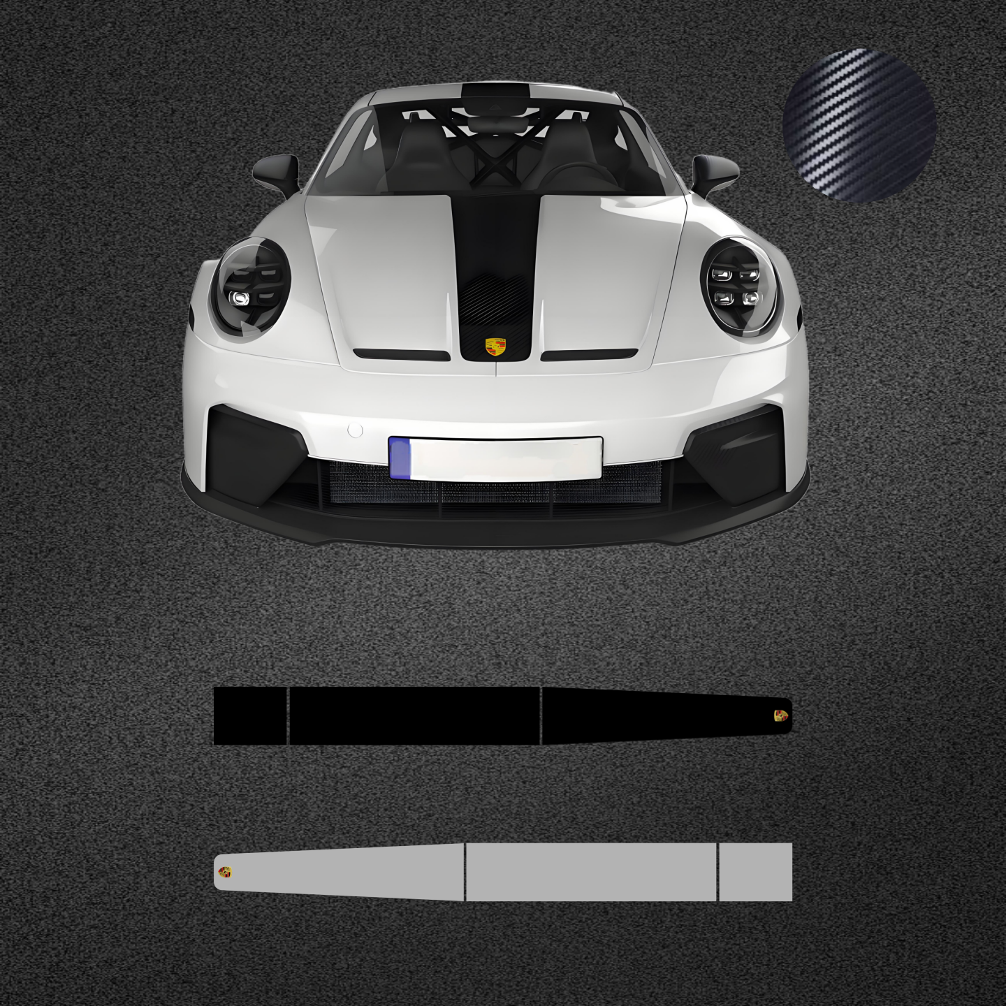 保时捷992GT3车身PET碳纤维拉花