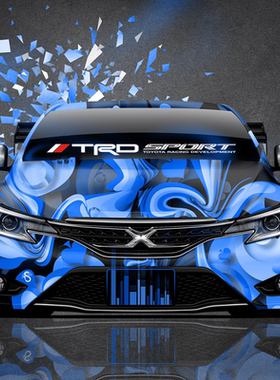 车永佳 适用于丰田雅力士卡罗拉锐志前挡风玻璃遮阳贴纸TRD拉花