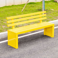 Park chairs, outdoor backrest benches, shopping malls, courtyards, residential areas, squares, indoor rest areas, anti-corrosion wood and iron long benches thumbnail 2