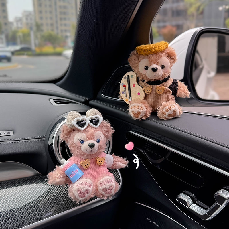 小熊车载出风口香薰汽车空调装饰品摆件车内香氛可爱公仔玩偶女