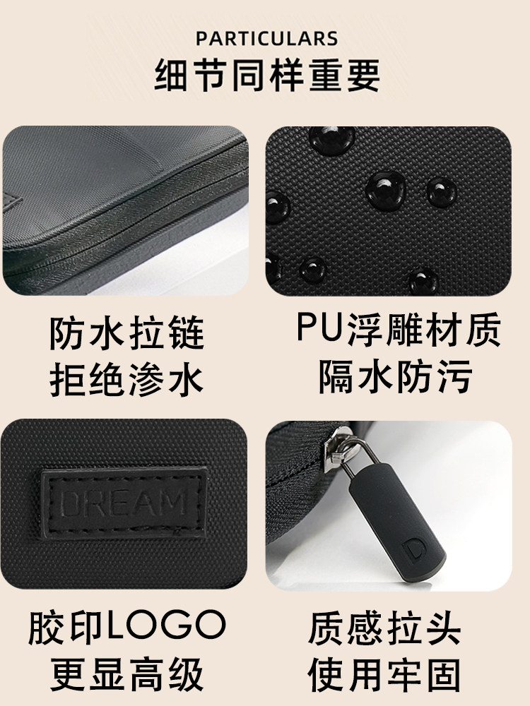 PORTABLE TRAVEL PASSPORT BAG ANTI-THEFT SWIPING PORTABLE MULTI-FUNCTIONAL CARD HOLDER DOCUMENT STORAGE CLIP BOARDING MOBILE PHONE DOCUMENT BAG