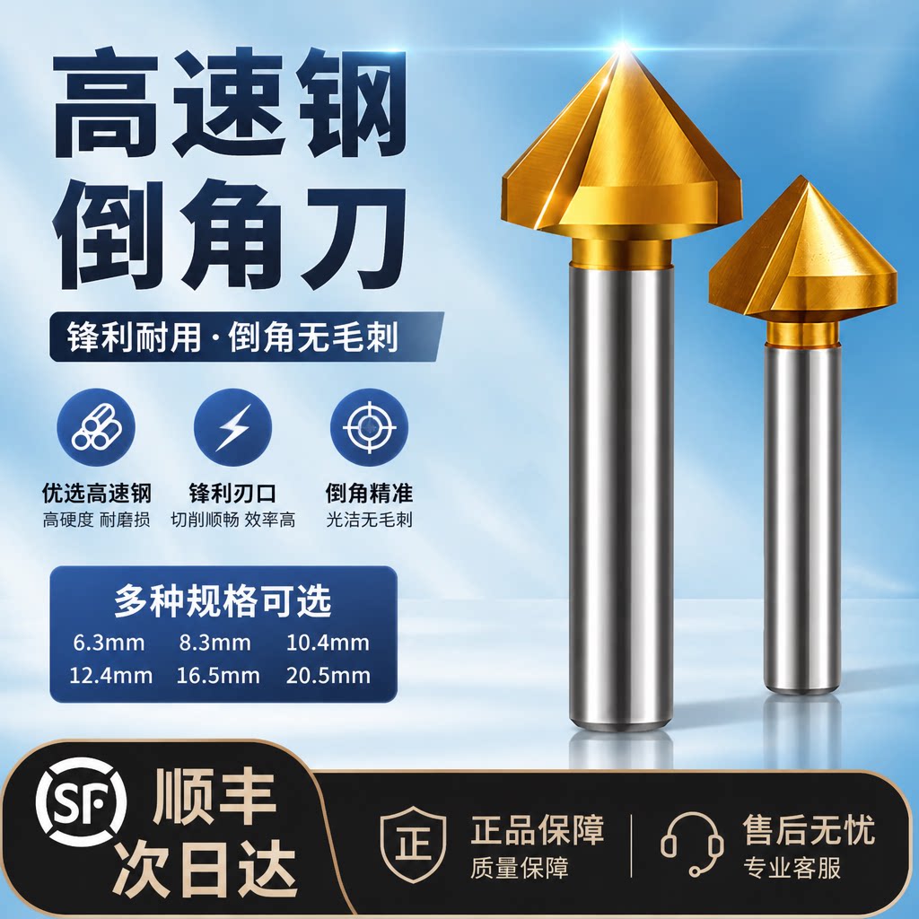【顺丰】倒角刀90度单刃三刃倒角器45°度涂层耐磨含钴倒角神器