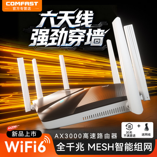 COMFAST六天线AX3000wifi6家用无线路由器