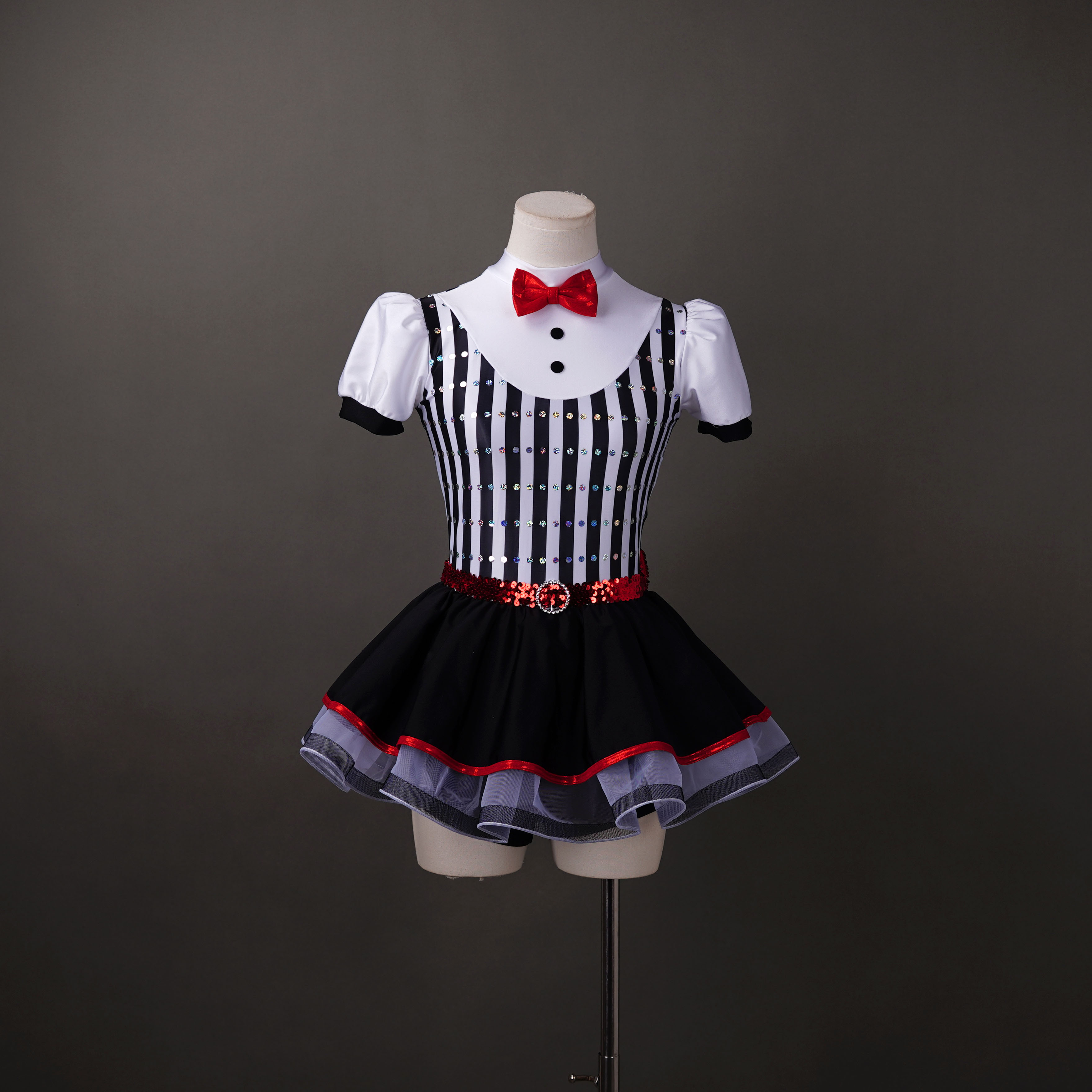 万圣节小丑女cos服黑白条纹