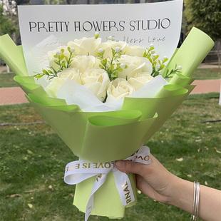 仿真玫瑰花束香皂花永生花祝福送礼物情侣男女朋友感恩教师节毕业