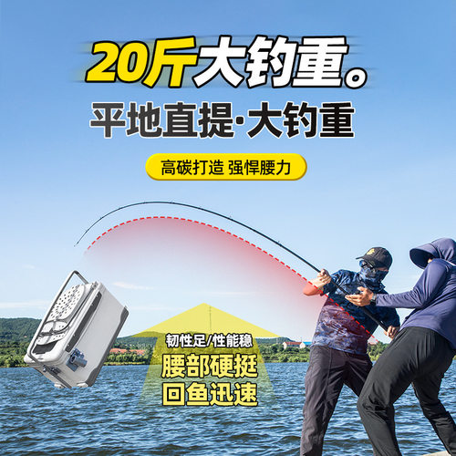 小黄鸭路亚雷强竿XH2.28米打黑路亚竿超硬碳素锚鱼竿超硬远投海杆