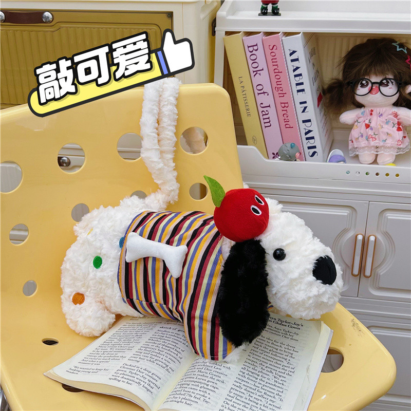 可爱小狗公仔毛绒包手机口红包女2026新款潮流百搭单肩斜挎手拎包