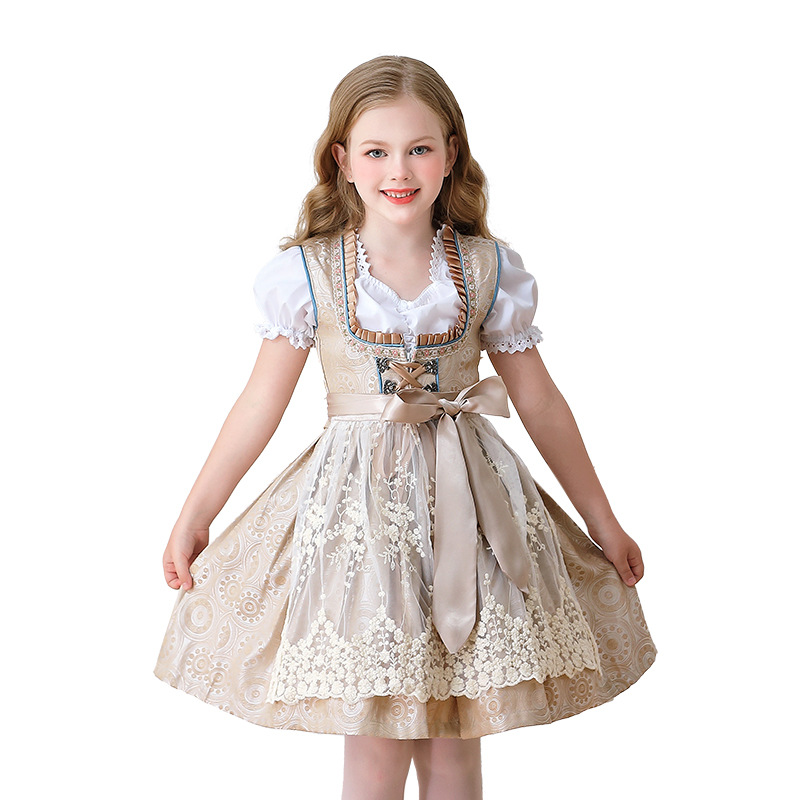 狂欢节儿童服装女童cos女仆童装德国啤酒节慕尼黑农场田园连衣裙