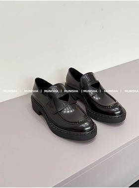MUNISHA 顶配版！老钱风千金25秋冬新 乐福鞋 赵露思同款厚底鞋女