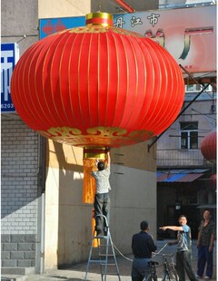 超大红灯笼元 饰直径1米5特大号植绒广告欢度春节过年防水 旦户外装