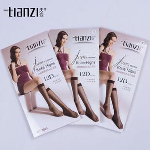 天姿中筒袜薄款袜子 膝下中统丝袜苞芯丝三骨袜防勾丝3001