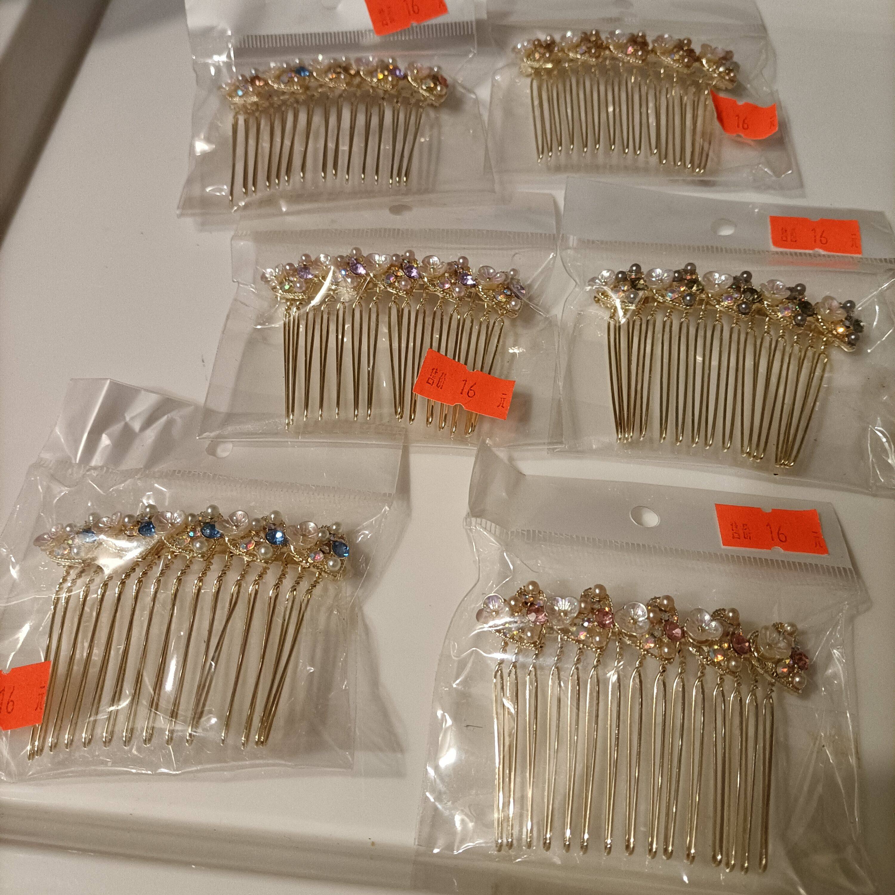 金属无痕发夹发梳倒插梳刘海夹发发饰