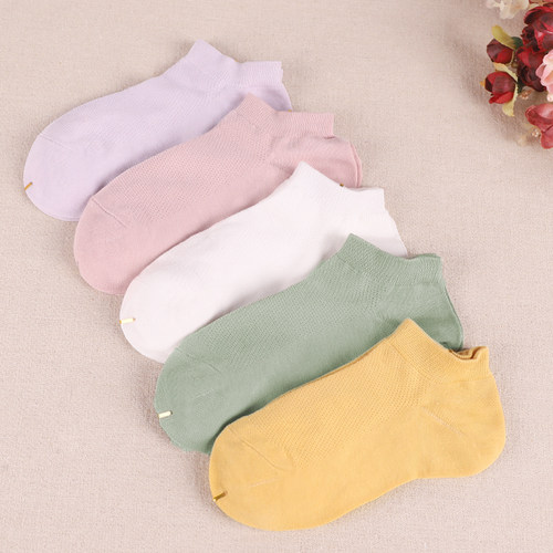 袜子女运动短袜夏季薄款纯棉白色