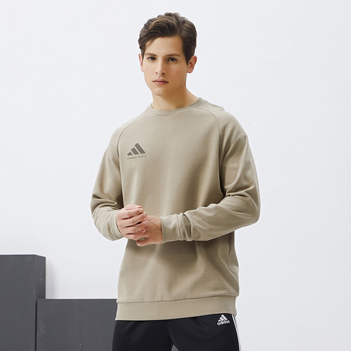 阿迪达斯跑步中性圆领针织衫