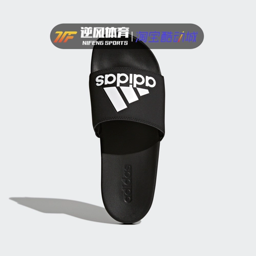 Adidas Adilette Comfort Adi Sandals Casual Beach Drag Black и White Letter Slipper CG3425