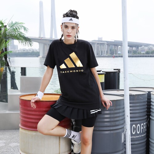 Adidas短袖男女吸湿排汗运动健身