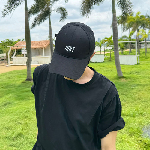 显脸小鸭舌帽子男加大加深1987