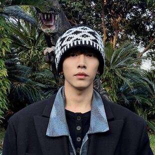 808Hattrick冷帽百搭加厚男女毛线帽子针织保暖包头大头围显脸小