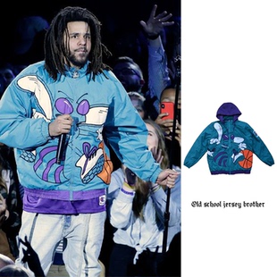 美式 冬季 J.cole同款 NBA 风外套夹克连帽棉服 黄蜂队棉服starter