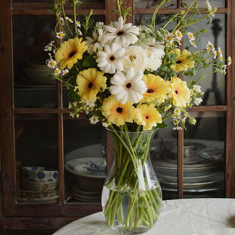 花瓶摆件客厅插花北欧ins风玻璃透明鲜花水养创意喇叭口桌面大口,家居饰品,花瓶,淘宝优惠券,粉丝福利购,淘宝优惠卷