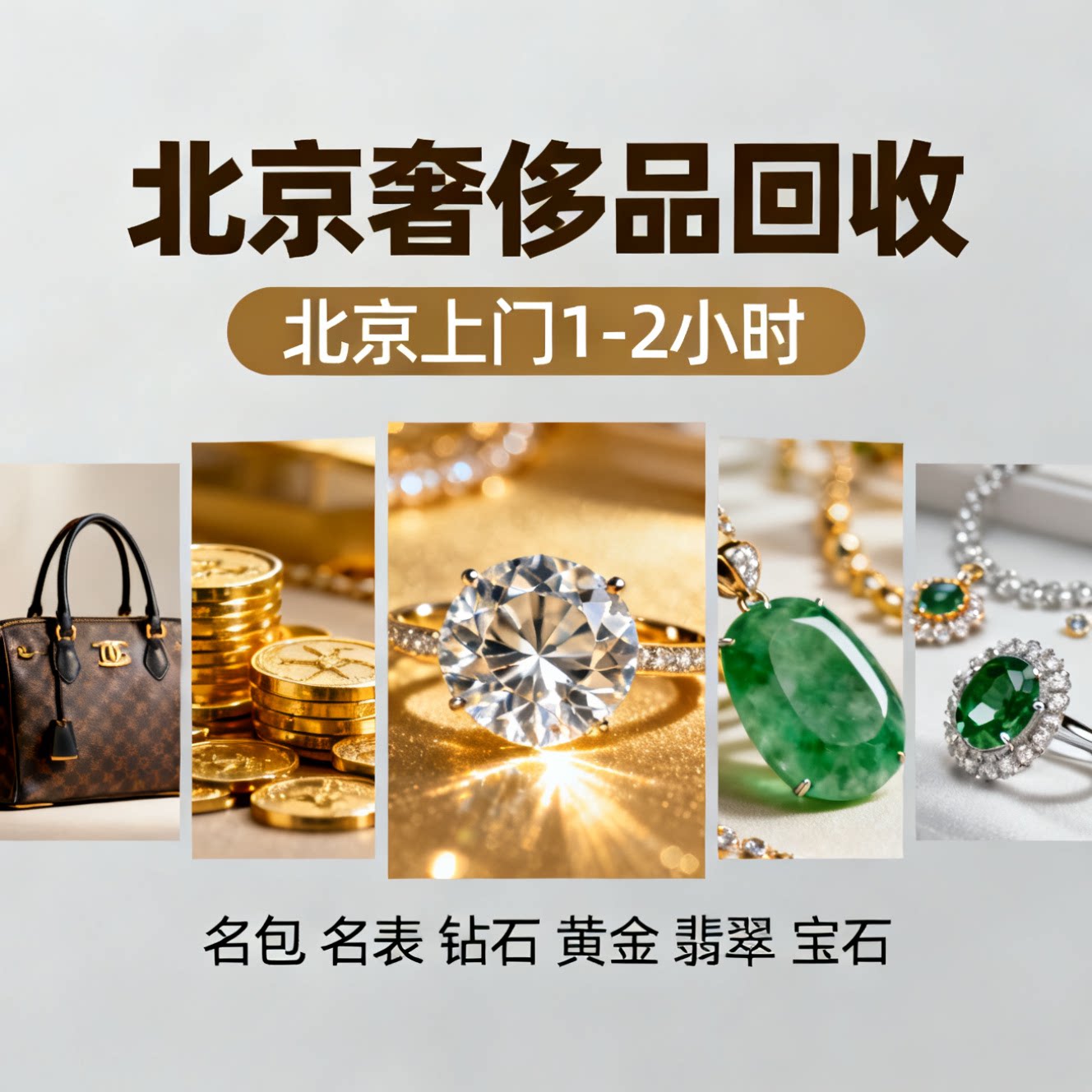 北京实体上门回收黄金首饰金条奢侈品手表包包翡翠钻石K金白银条