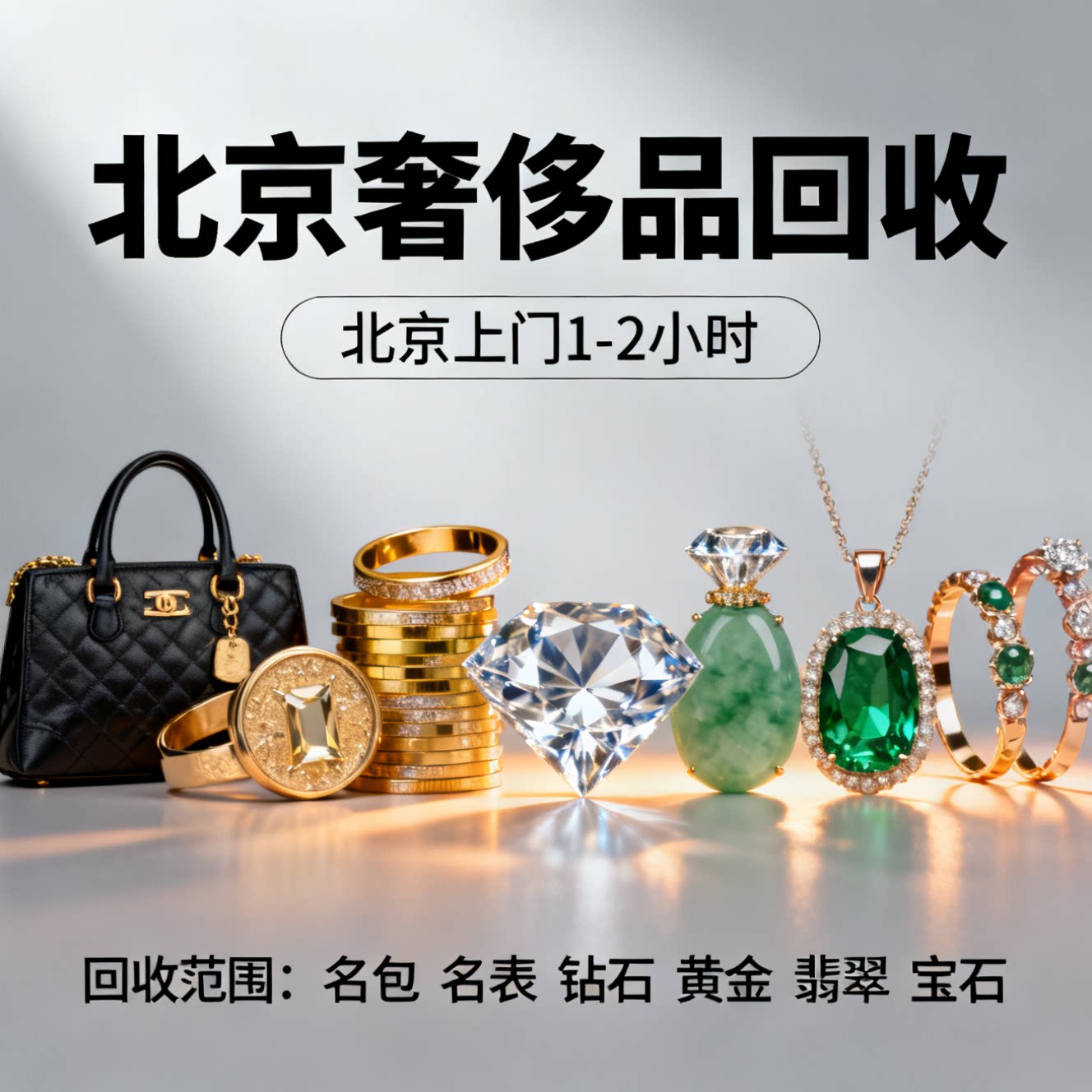 北京上门回收奢侈品手表包包鞋服黄金首饰金条翡翠钻石K金白银条