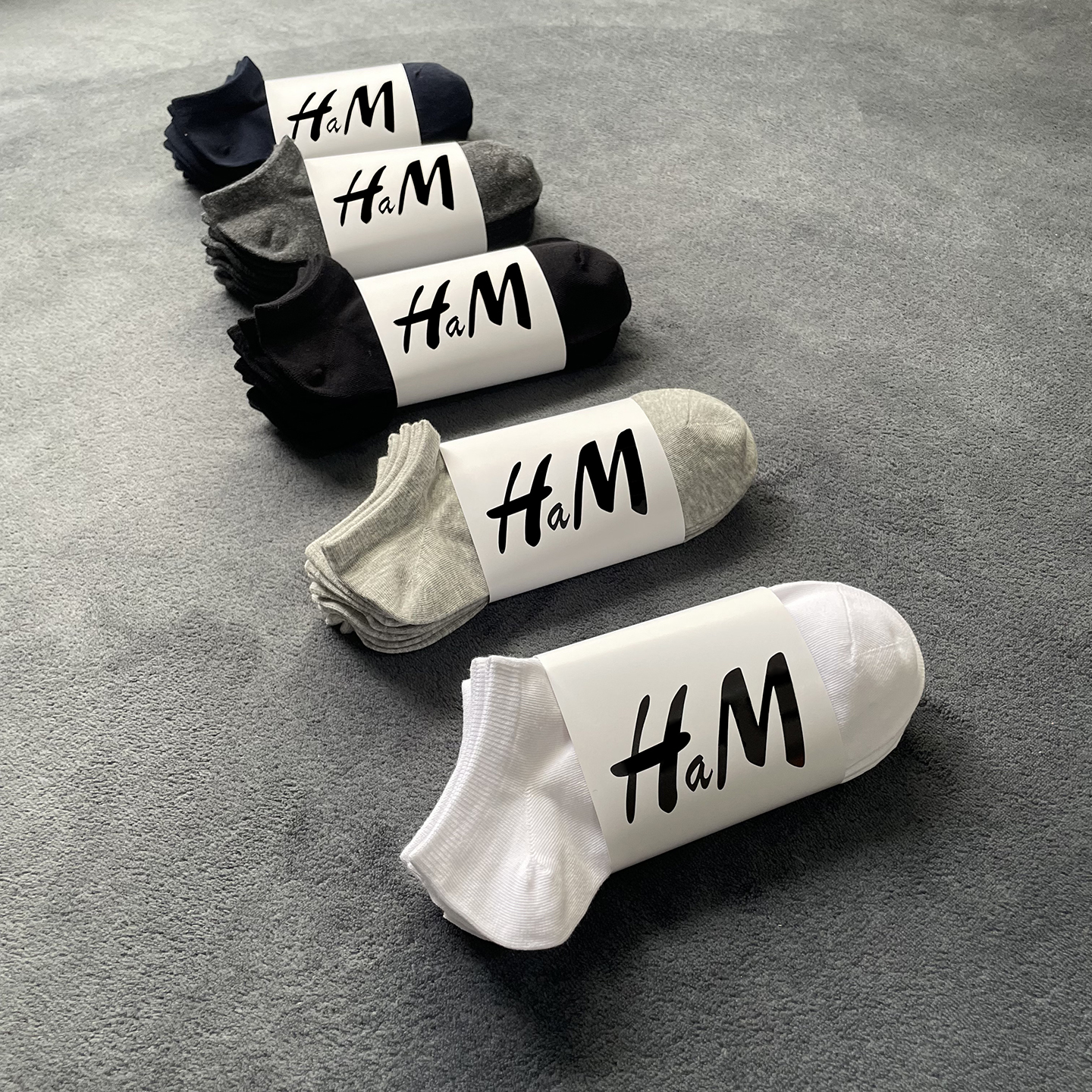 HAM抗起球薄款纯棉男女短袜