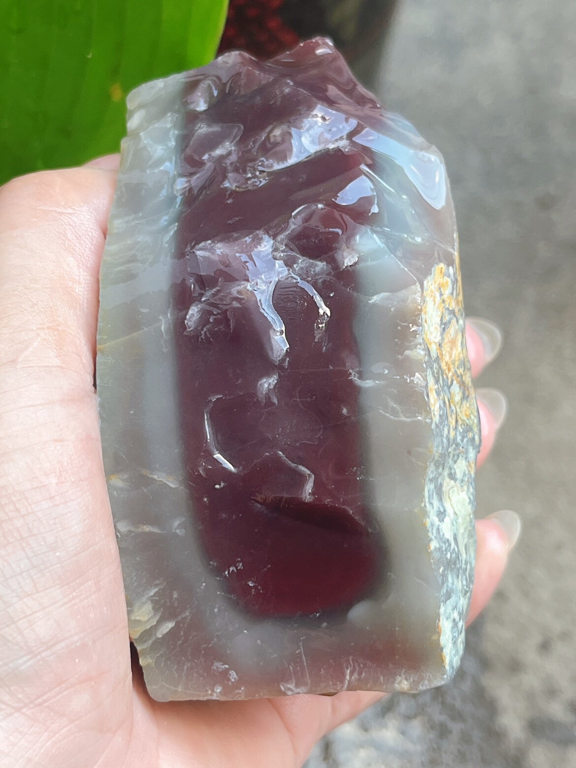 紫绿玛瑙原石摆件料把件料重量620克