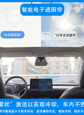 极星Polestar1/2/3/4汽车天窗防晒隔热膜电子遮阳帘 智能光感天幕