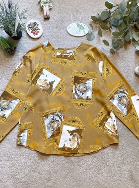 日本制精品  驼色土黄色超美仙子小精灵 高端复古vintage衬衫